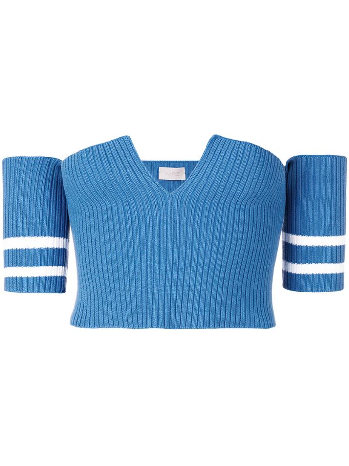 Mrz Knitted Cropped Top - Blue