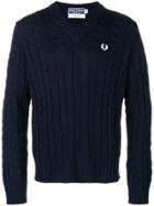 Fred Perry Embroidered Logo Jumper - Blue