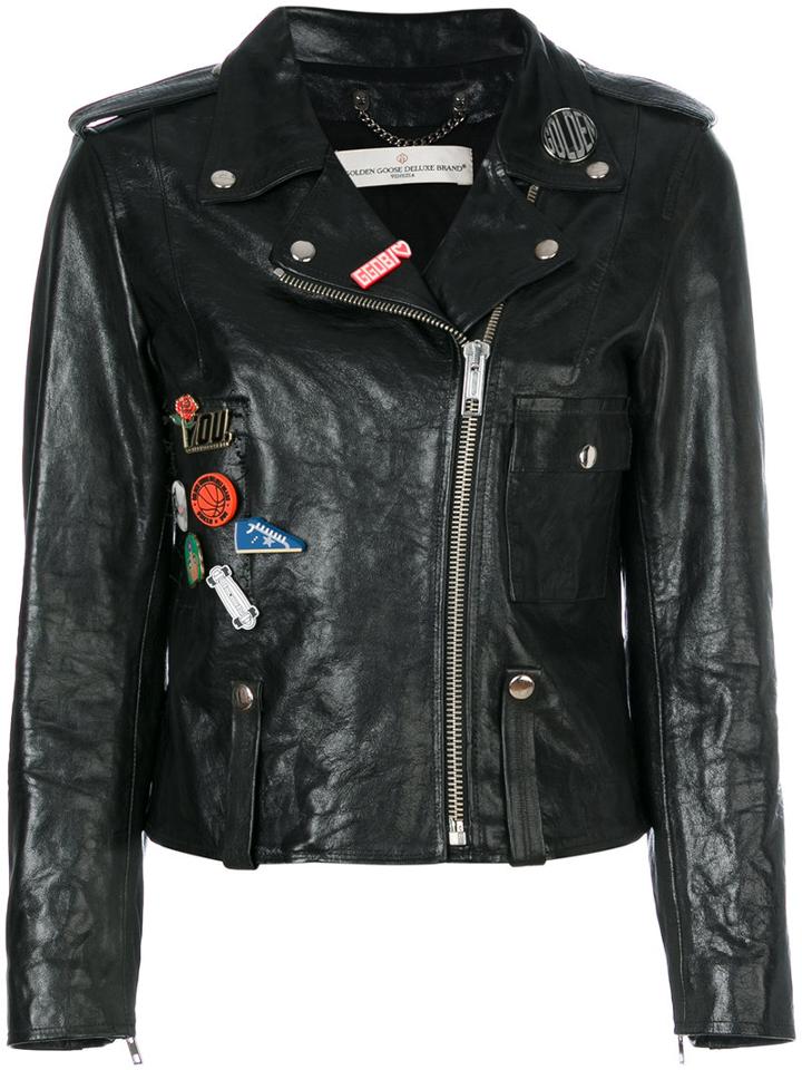 Golden Goose Deluxe Brand - Mini Chiodo Jacket - Women - Cotton/leather/viscose - L, Black, Cotton/leather/viscose