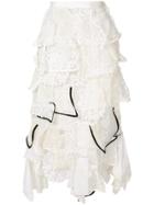 Sacai Asymmetric Lace Skirt - White