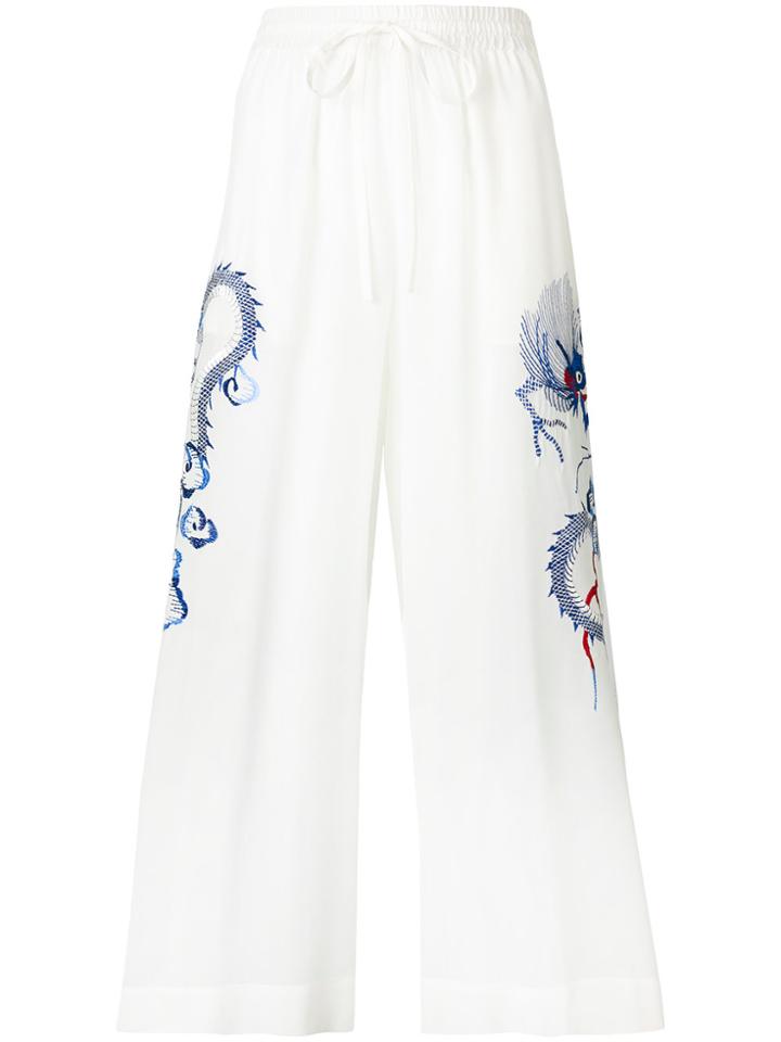 P.a.r.o.s.h. Embroidered Culottes - White