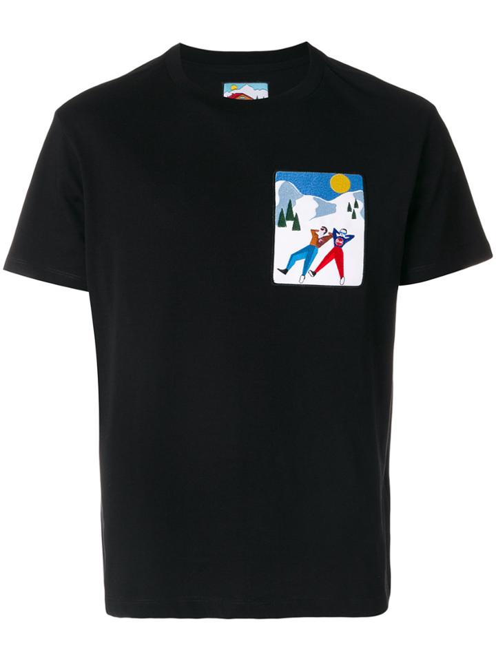 Au Jour Le Jour For Colmar Sky Holidays Patch T-shirt - Black