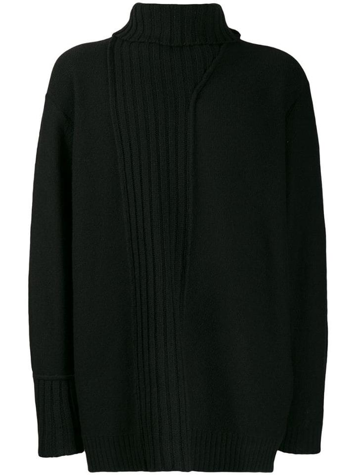 Yohji Yamamoto Oversized Roll-neck Jumper - Black