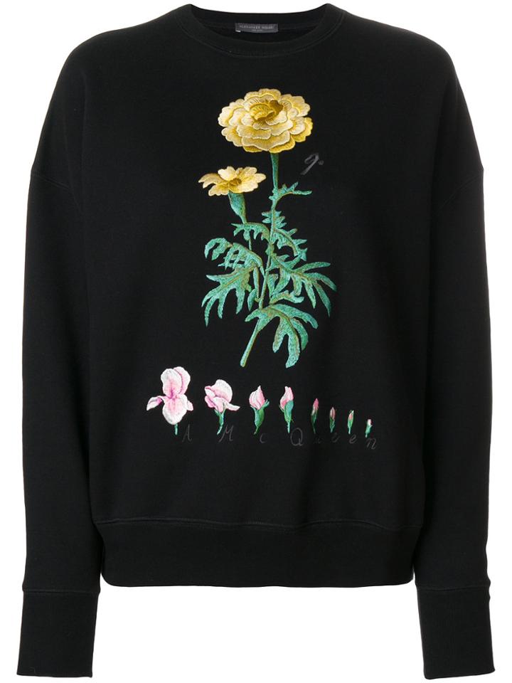 Alexander Mcqueen Floral Embroidered Sweatshirt - Unavailable