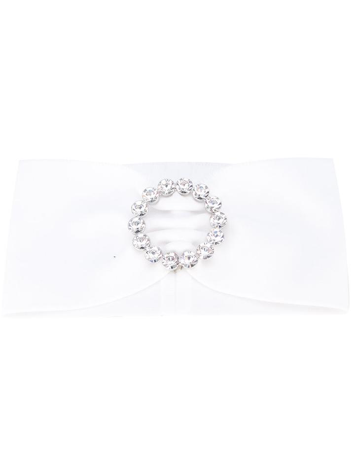 Alessandra Rich - Buckled Headband - Women - Cotton/spandex/elastane - One Size, White, Cotton/spandex/elastane