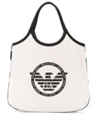 Emporio Armani Logo Top-handle Tote - White