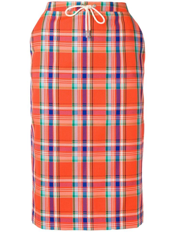 Essentiel Antwerp Plaid Pencil Skirt - Orange