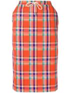 Essentiel Antwerp Plaid Pencil Skirt - Orange