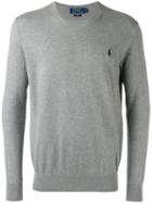 Polo Ralph Lauren Embroidered Logo Jumper, Men's, Size: Medium, Grey, Cotton/cashmere