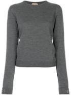 No21 Embellished Sleeve Sweater - Grey
