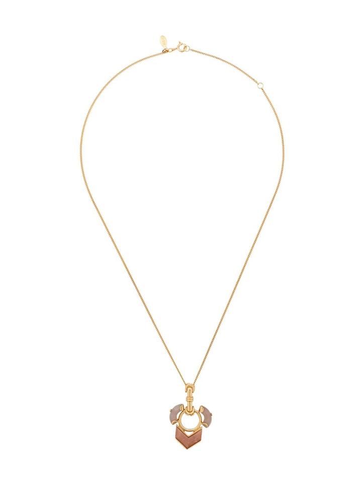 Wouters & Hendrix Sunstone And Grey Agate Necklace - Gold
