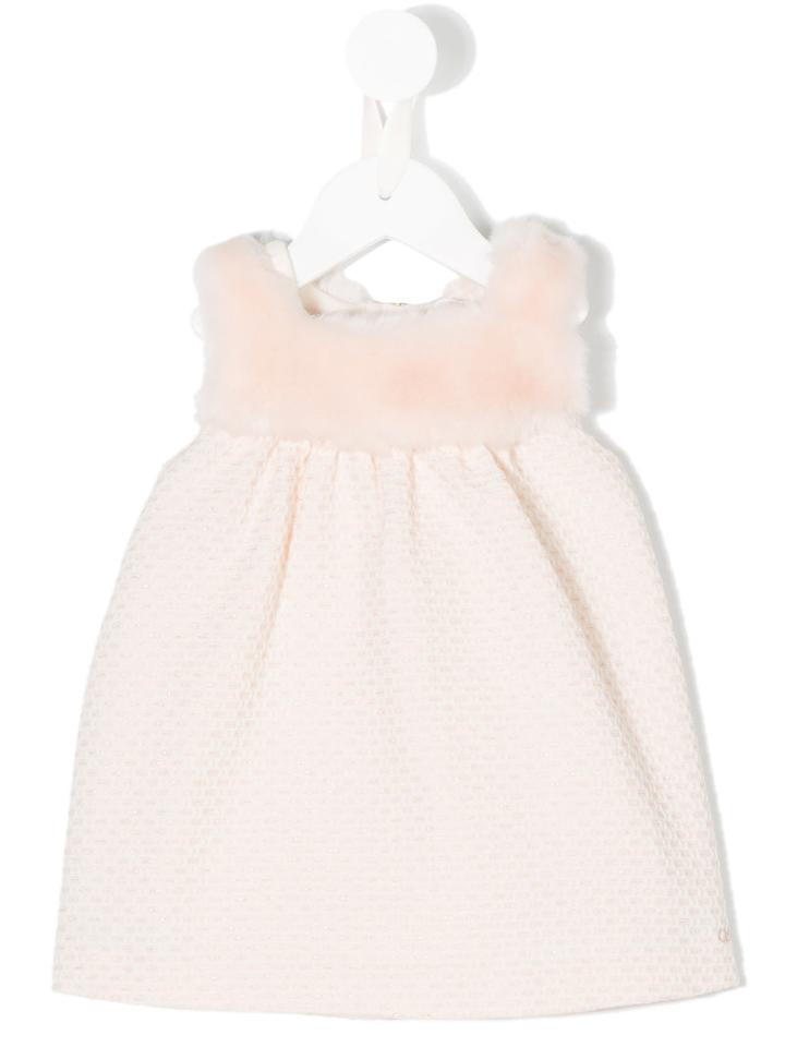 Chloé Kids - Faux Fur Dress - Kids - Cotton/polyester/spandex/elastane/water - 12 Mth, Pink/purple