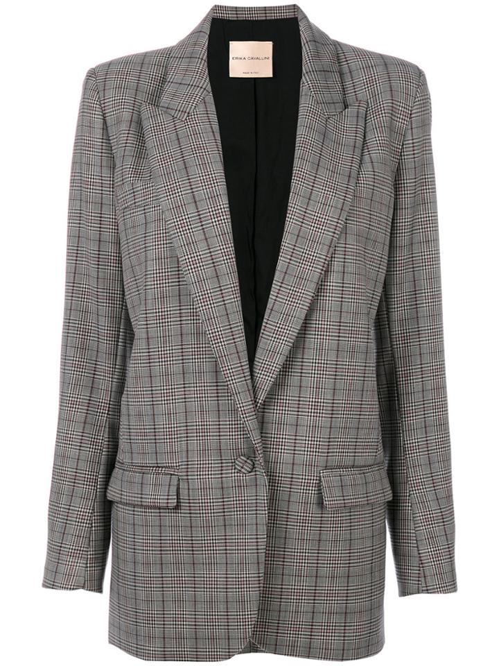 Erika Cavallini Checked Blazer Jacket - Grey