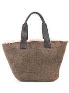 Brunello Cucinelli Shearling Tote Bag - Brown