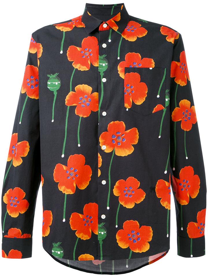 Soulland - Short-sleeve Floral Shirt - Men - Cotton - M, Black, Cotton