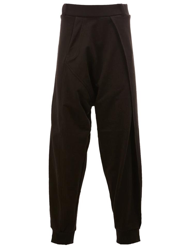 Moohong Dropped Crotch Casual Trousers, Men's, Size: 50, Black, Cotton
