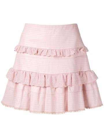 Andrea Bogosian Porto Leather Skirt - Pink