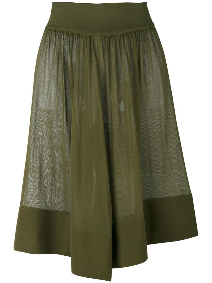 Balmain - Semi-sheer Draped Shorts - Women - Nylon/spandex/elastane/viscose - 34, Green, Nylon/spandex/elastane/viscose