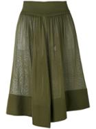Balmain - Semi-sheer Draped Shorts - Women - Nylon/spandex/elastane/viscose - 34, Green, Nylon/spandex/elastane/viscose