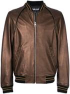 Just Cavalli Stripe Detail Bomber Jacket - Brown