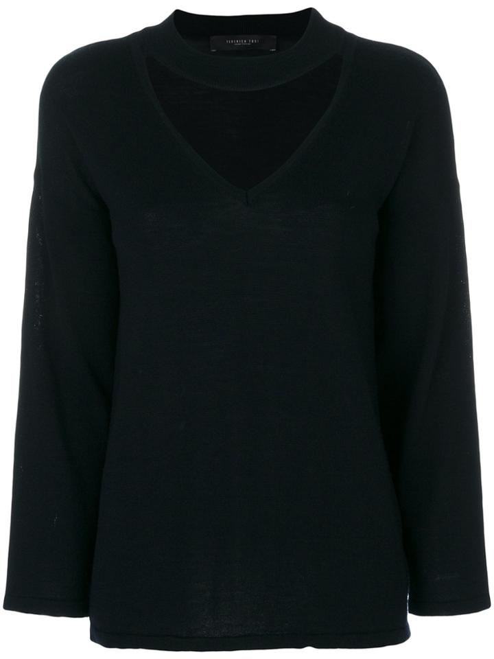 Federica Tosi Cut Out Knit Top - Black