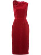 Martin Grant Rose Detail Midi Dress - Red