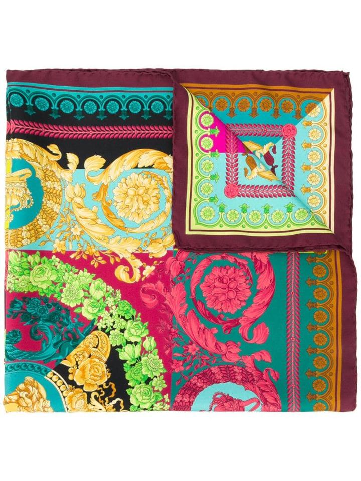 Versace Graphic Print Scarf - Purple