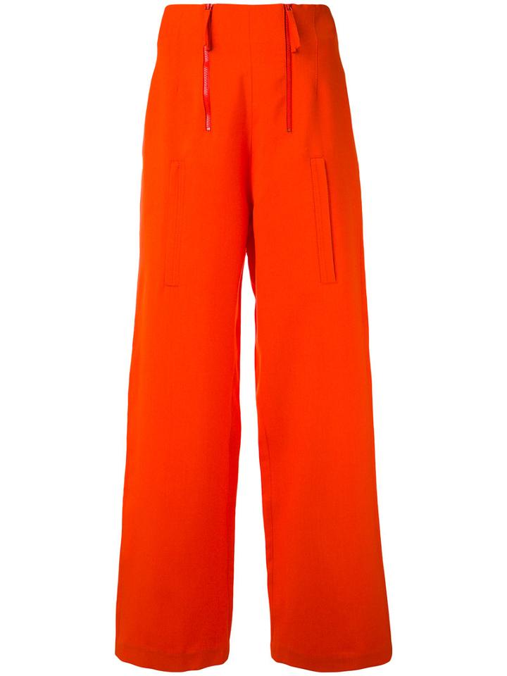 Ports 1961 - Palazzo Pants - Women - Silk/wool - 42, Red, Silk/wool