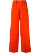 Ports 1961 - Palazzo Pants - Women - Silk/wool - 42, Red, Silk/wool