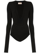 Alexandre Vauthier Plunging Bodysuit - Black