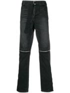 Sacai Zip-detail Belted Jeans - Black