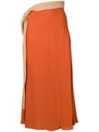 Esteban Cortazar Draped Knot Long Skirt - Orange