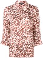 Love Stories Leopard Print Fitted Blouse - Red