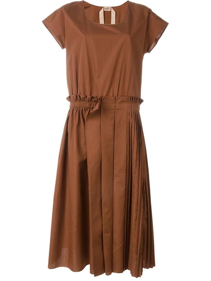 No21 Pleated Panel Midi Dress