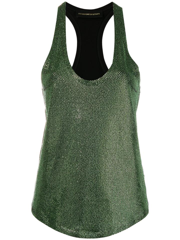 Alexandre Vauthier Crystal Embellished Tank Top - Green