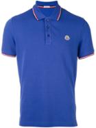 Moncler - Logo Plaque Polo Shirt - Men - Cotton - Xl, Pink/purple, Cotton