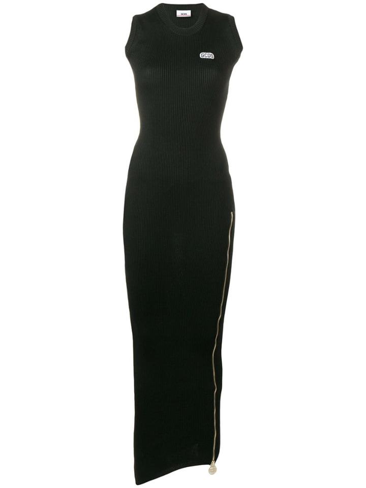 Gcds Ribbed Side Zip Dress - Black