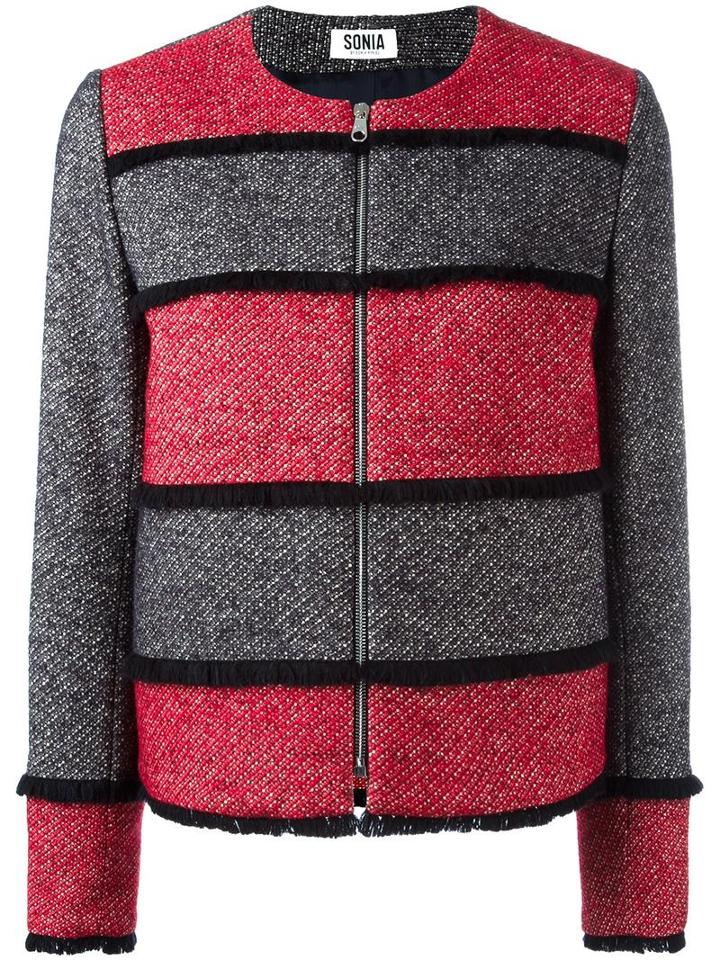 Sonia By Sonia Rykiel Striped Cropped Jacket, Women's, Size: 40, Cotton/acrylic/polyamide/alpaca