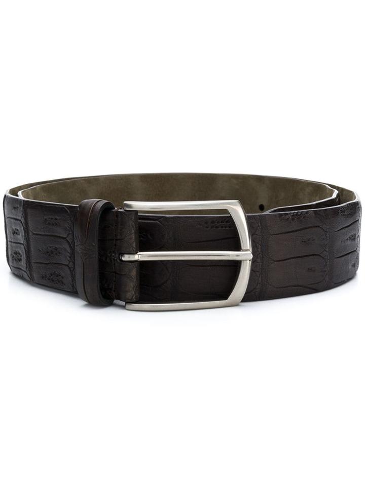 Simonnot Godard Embossed Surface Belt - Brown