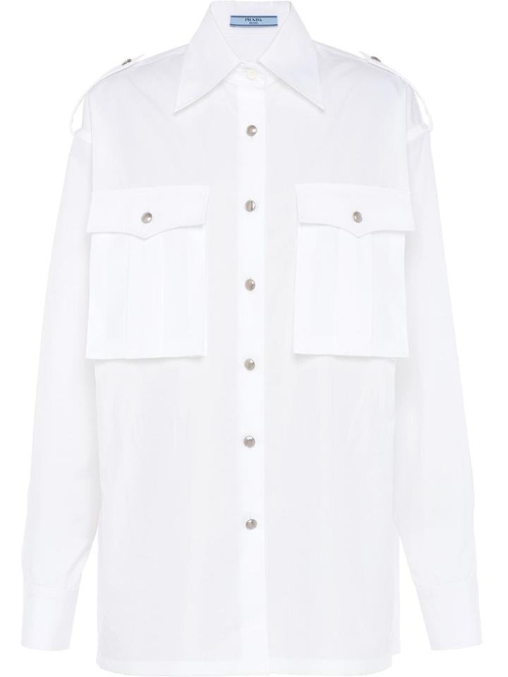 Prada Men-style Poplin Shirt - White