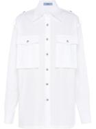Prada Men-style Poplin Shirt - White