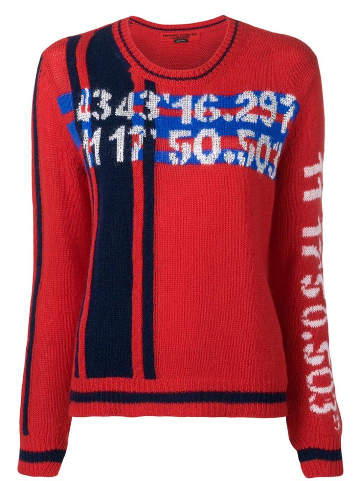 Ermanno Scervino Numbered Intarsia Jumper