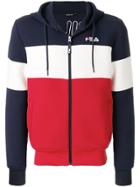 Fila Striped Logo Hooded Sweatshirt - Red