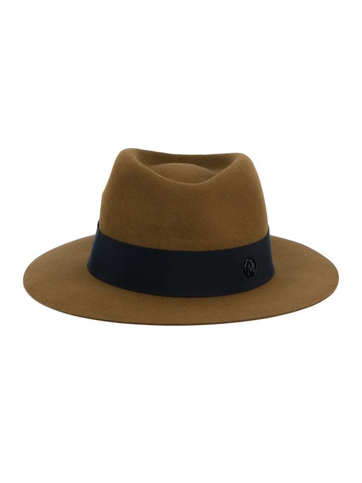 Maison Michel Felt Andre Hat, Women's, Size: Medium, Yellow/orange, Cotton