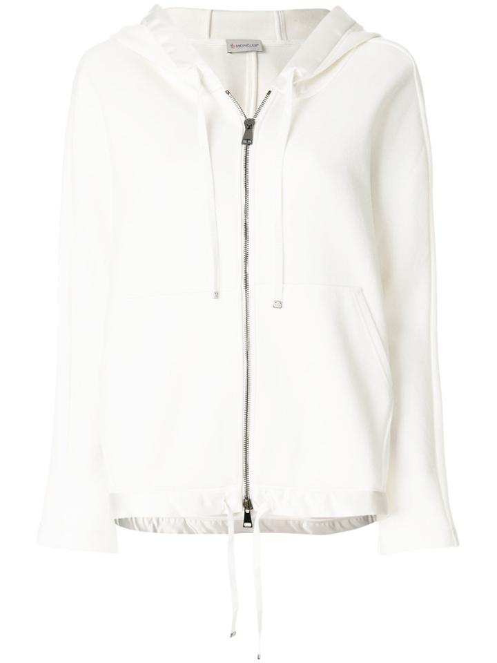 Moncler Contrast Trim Hooded Jacket - White