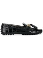 Tod's Crocodile Loafers - Black