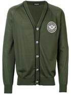 Balmain Logo Patch Cardigan - Green