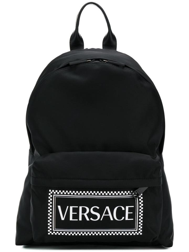 Versace Logo Backpack - Black