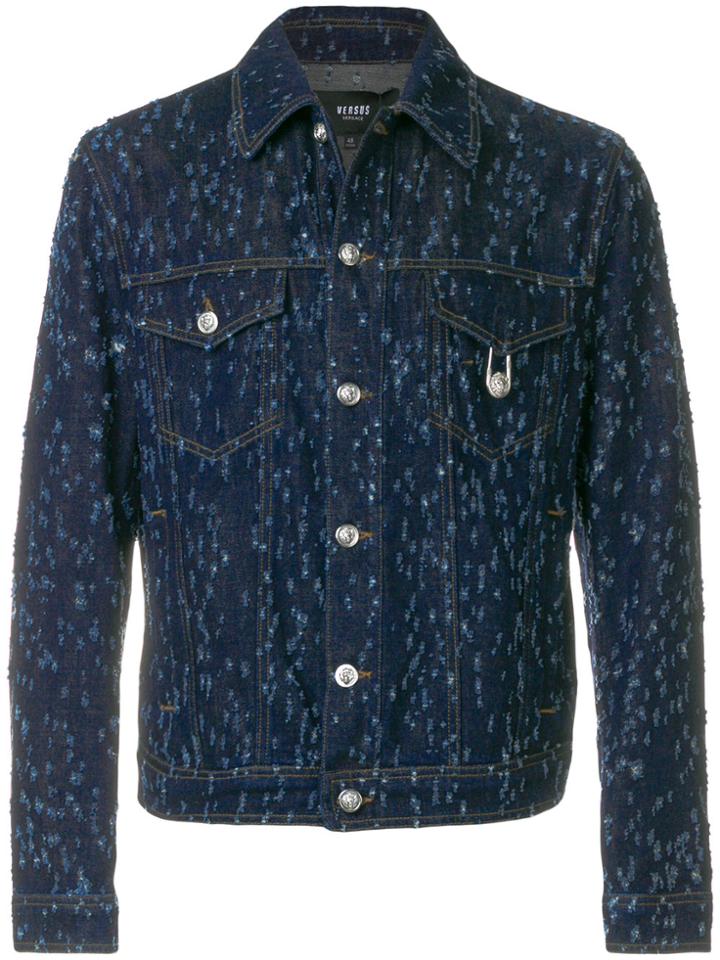 Versus Distressed Denim Jacket - Blue