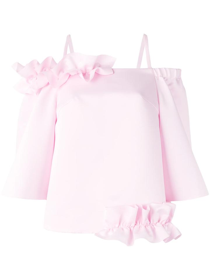 Paskal Ruffled Off Shoulder Blouse, Women's, Size: Xs, Pink/purple, Polyester/spandex/elastane/viscose